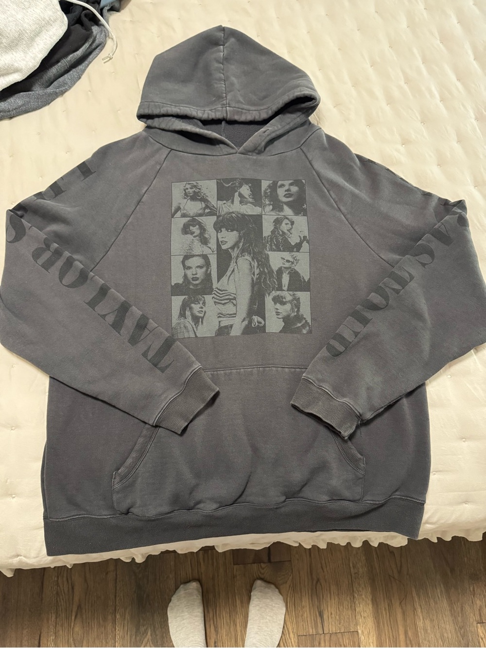 Taylor Swift Washed Charcoal Graphic Hoodie